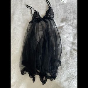 See through teddy with string bikini bottoms